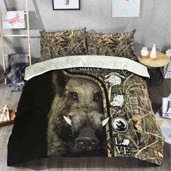 boar hunting 3d all over printed bed set