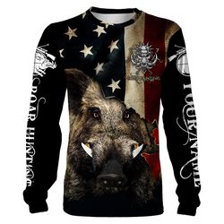 boar hunting camo american flag patriotic customize name 3d all over printed shirts personalized gifts for boar hunter n