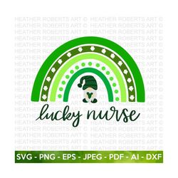 lucky nurse svg st. patrick's rainbow svg, happy st. patrick's day svg,st. patrick's day svg, clover, shamrock, cut file