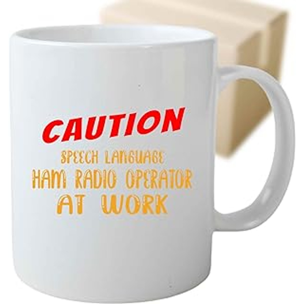 Humorous Gift for Speech Language Ham Radio Operators, Perfect Halloween Surprise for Son - Caution Operator At Work on 11.jpg