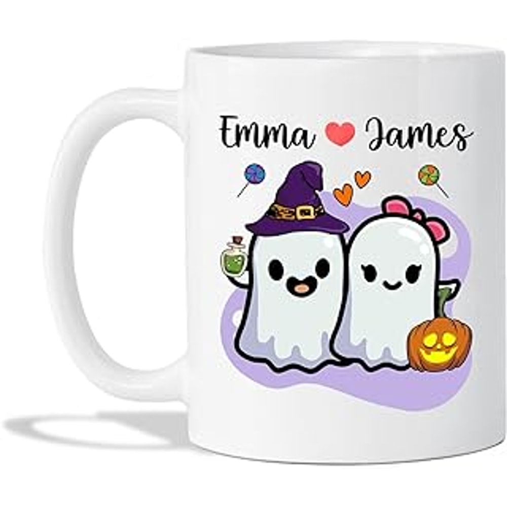 Personalized Halloween Cup, Horror Gifts, Couple Ghost Tea Cup For Halloween Lover, Custom Name Coffee Mug, Animal Halloween.jpg