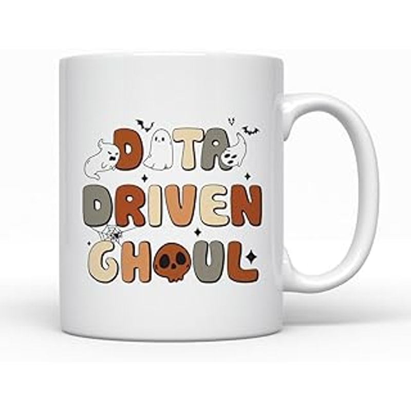 Data Driven Ghost Ceramic Coffee Mug, Halloween Tea Mug, Spooky Mug, Unique Halloween Ghost Mug, Gift Idea For Halloween Party,.jpg