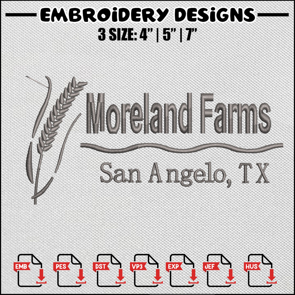 Moreland farms embroidery design