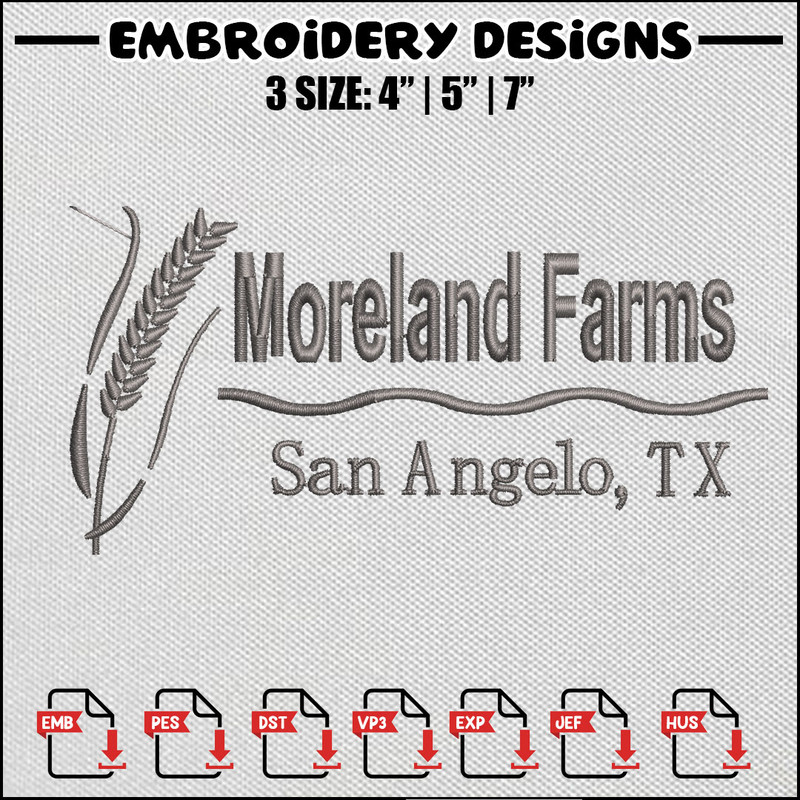 Moreland farms embroidery design
