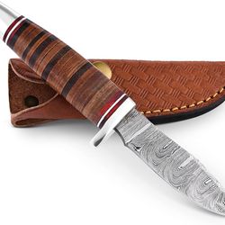Handmade Damascus Steel 8 Inches Full Tang Skinner Knife Best Christmas Gift Anniversary Gift Birthday Gift A6