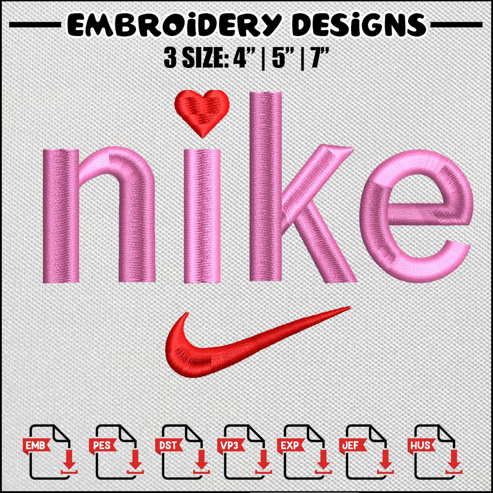 Pink swoosh embroidery design