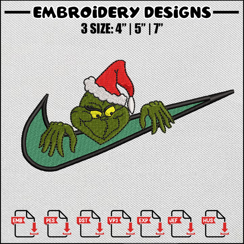 Nike green embroidery design