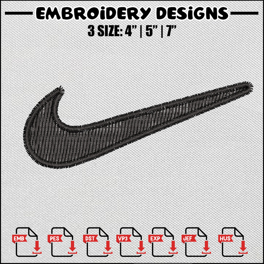 Nike black embroidery design