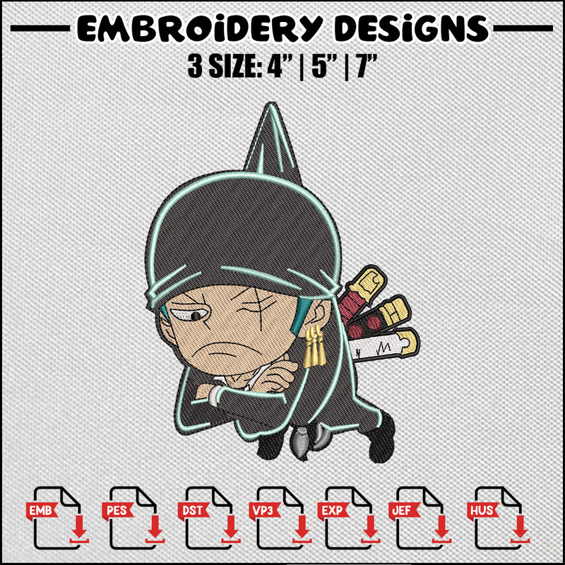 Roronoa zoro embroidery design