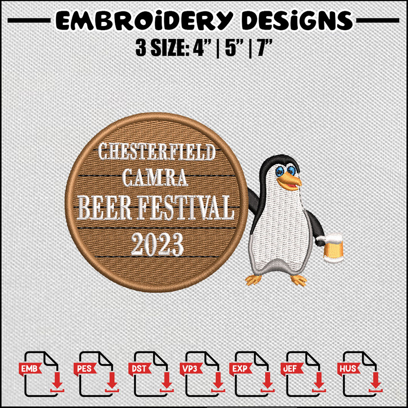 Penguin embroidery design