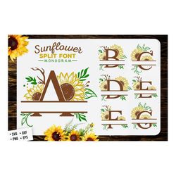 sunflower split font monogram svg