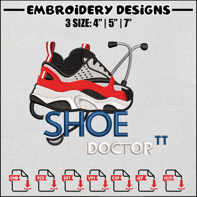 Shoe doctor embroidery design