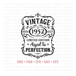 70th birthday png svg | vintage 1952 svg | 70th birthday shirt | 1952 aged to perfection | aged to perfection svg | 70th