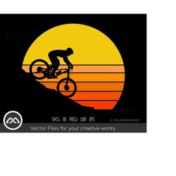 retro mountain bike svg sunset - mountain bike svg, cycling svg, bicycle svg, mtb svg, bike svg, biker svg