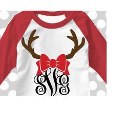 reindeer svg, christmas svg, monogram svg, christmas dxf, antlers svg, svg, dxf, eps, dxf files, deer svg, cut file, eas