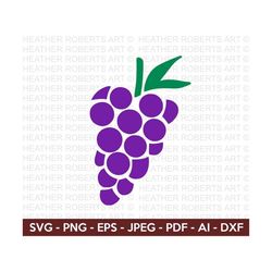grape svg, fruits svg, wine svg, berry fruit svg, purple fruit, grapes clipart, cricut cut files