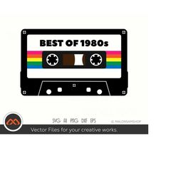 cassette tape 80s svg, svg file for cricut, cassette tape svg, music svg, cassette tape, cassette svg, vintage cassette
