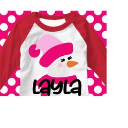 christmas svg, snowman monogram svg, girls, snowman svg, christmas shirt, santa, svg file, kids christmas svg, iron on,