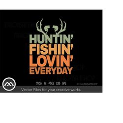 retro fishing svg huntin fishin - fishing svg, fish svg, hunting svg, deer hunting svg, fishing hook svg for fish lovers