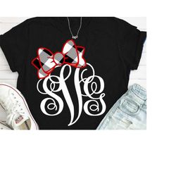 christmas svg, christmas bow, plaid svg, monogram svg, shorts and lemons, girls christmas, svg, dxf, eps, svg design, sh