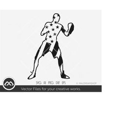 boxing svg silhouette us flag - boxing svg, kick boxing svg, boxer svg, dxf eps cut file for lovers