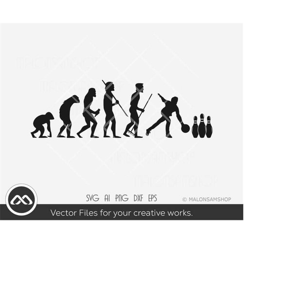 Bowling SVG Evolution - bowling svg, bowler svg, dxf, eps, c | Inspire ...