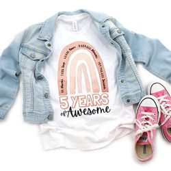 5th birthday shirt, girl 5th birthday t-shirts, five year old birthday girl shirt, 5 year old birthday gift, birthday co