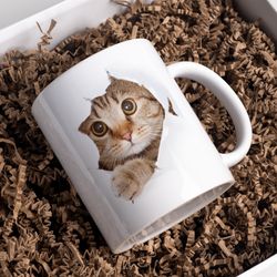 baby cat coffee mug - ceramic funny coffee mug - coffee mugs gift (11oz)