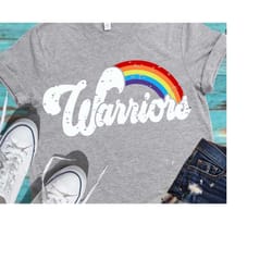 warriors svg, warrior svg, svg, warriors, rainbow svg, spirit shirt, shorts and lemons, digital download, vintage svg, c