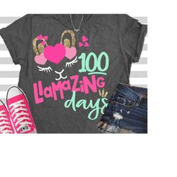 100 llamazing days svg, 100th day, svg, llama, 100 days, teacher svg, girls 100th day, dxf, eps, 100 days of school, sho