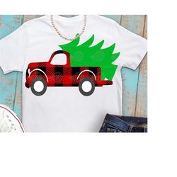 christmas truck svg, christmas svg, christmas tree svg, svg, plaid svg, plaid christmas svg, iron on, pickup svgs, picku
