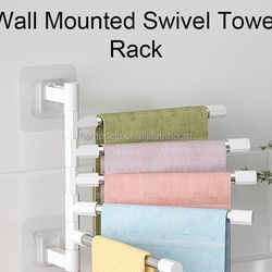 towel bathroom free punching wall hanging rotating towel, storage rack stainless steel organizer shelf (us customers)