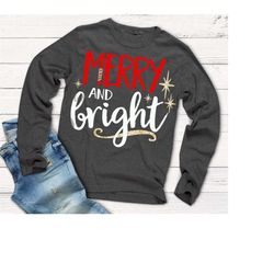 merry and bright svg, christmas svg, ornament svg, christmas svg, svg file, svg, merry christmas svg, digital download,