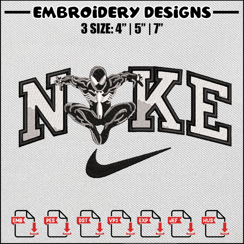 Spiderman black embroidery design