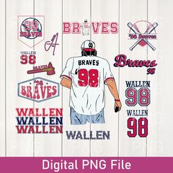 vintage wallen 98 braves png, braves 98 music png, braves 98 digital, 98 braves, wallen country music, wallen braves 98