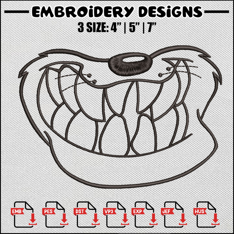 Dog black white embroidery design
