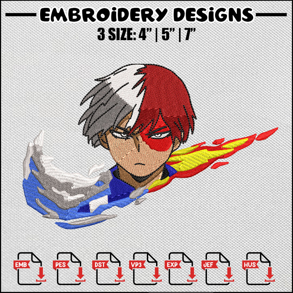 Todoroki embroidery design