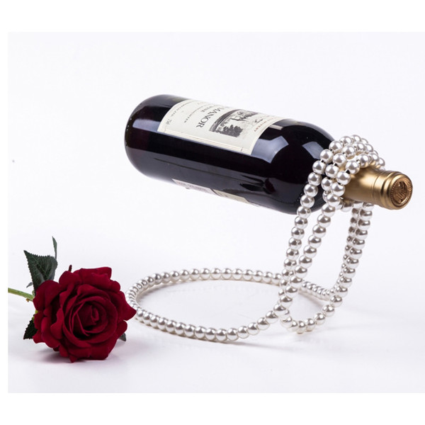 Pearl Necklace Stainless Steel Wine Rack4.jpg
