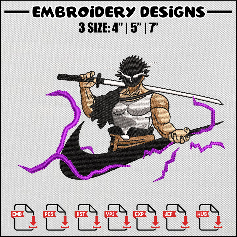 Yami swoosh embroidery design