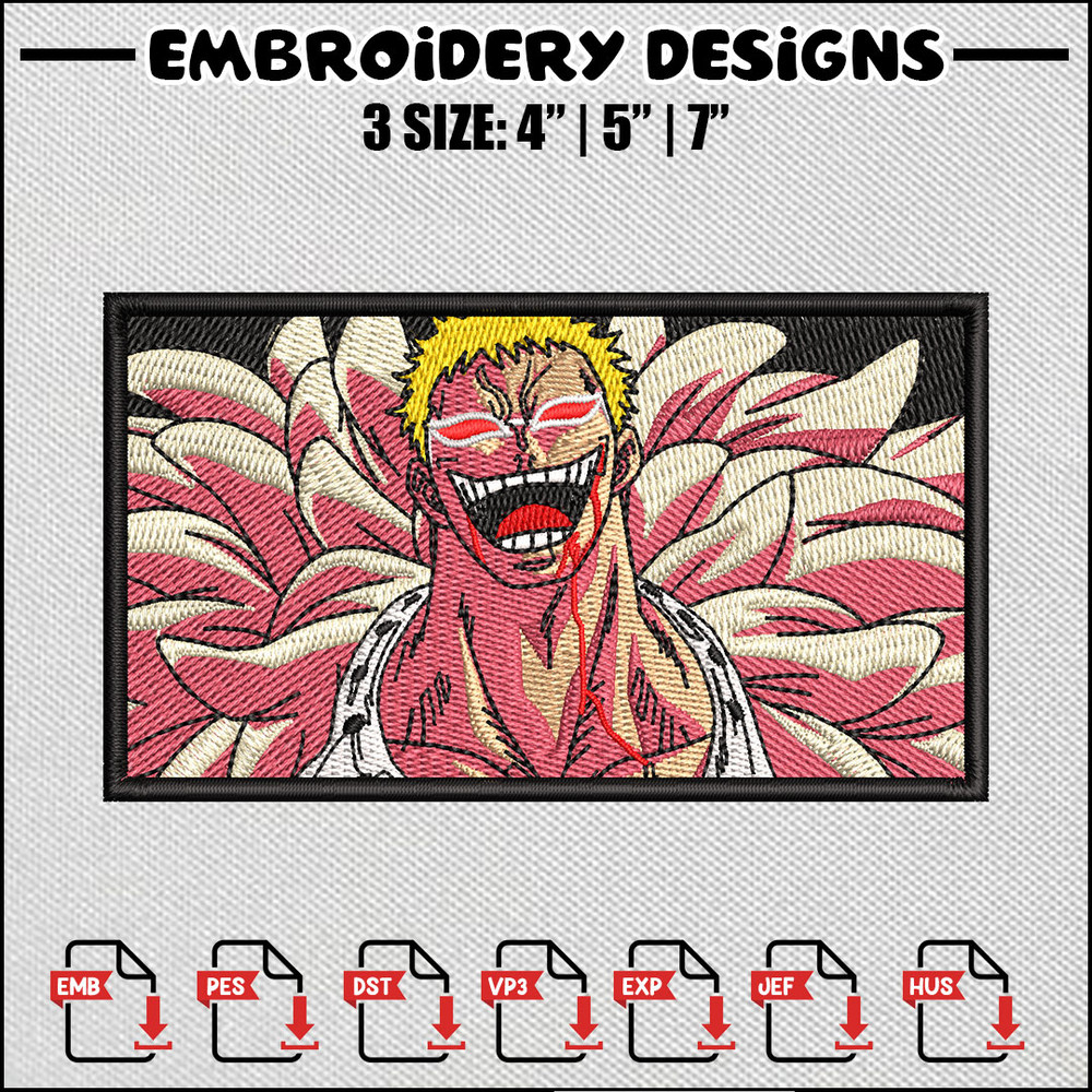 Doflamingo frame embroidery design