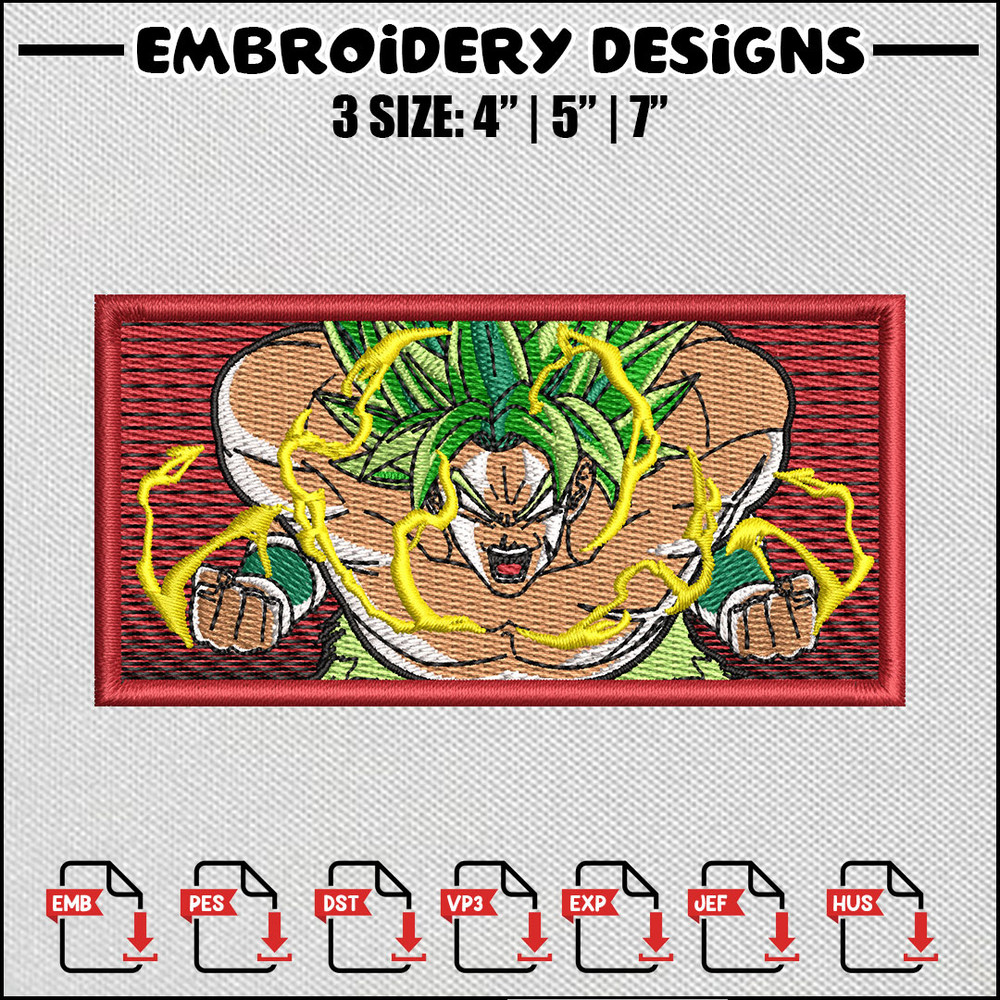 Broly frame embroidery design