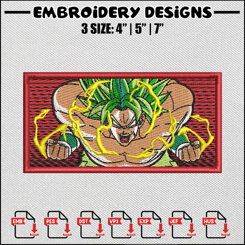 Broly frame embroidery design