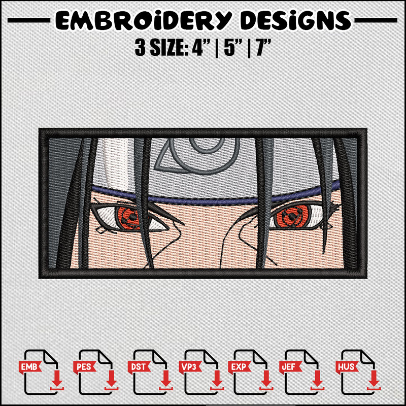 Itachi eyes embroidery design