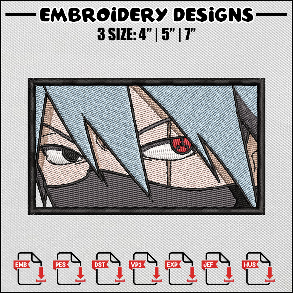 Kakashi frame embroidery design