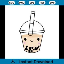 Cute Kawaii Bubble Tea Tshirt Boba Milk Tea Lover Gift Idea, Png, Svg, Dxf, Eps