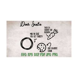 dear santa cookies milk and carrots for reindeer tray svg png eps dxf jpg pdf/christmas svg/santa svg/holiday svg/santa