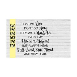 those we love don't go away they walk beside us everyday unseen unheard but always near still loved svg png eps dxf jpg