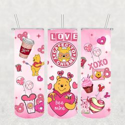 love pooh disney png, 3d tumbler wrap, straight tumbler png design 20oz/ 30oz tumbler png file instant download