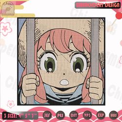 anya forger embroidery design, spy x family embroidery design, anime embroidery design, machine embroidery designs