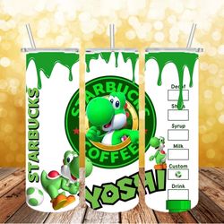 yooshi disney png, 3d tumbler wrap, straight tumbler png design 20oz/ 30oz tumbler png file instant download